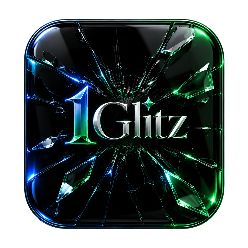 1Glitz cracked-screen logo